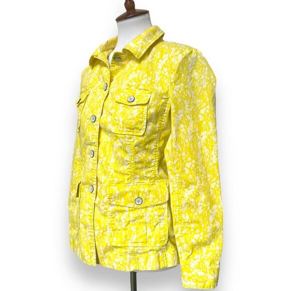 CAbi 5160 Women’s Yellow White Field of Daisies Cotton Utility Jacket Small - Picture 7 of 10